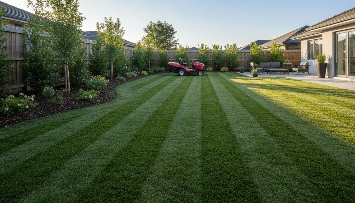 Overgrown lawn before a mowing visit
