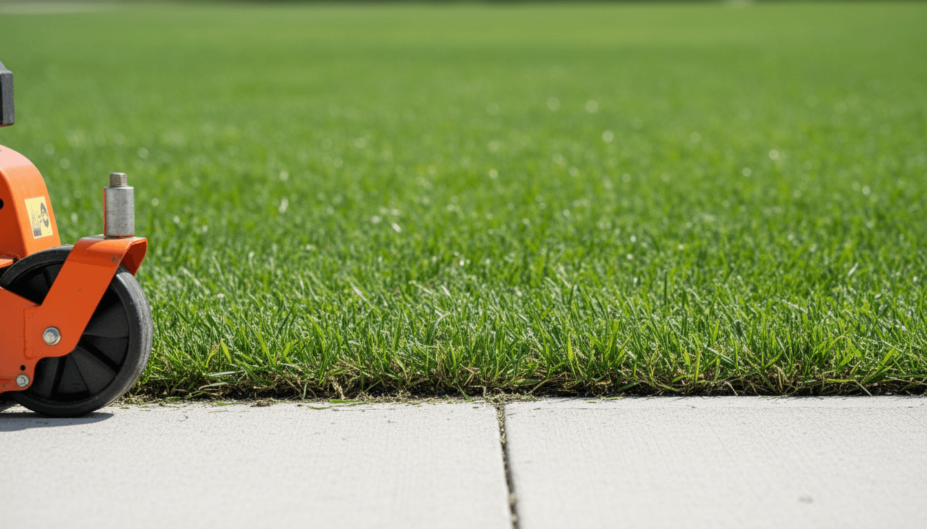 Neatly mowed lawn with crisp edges